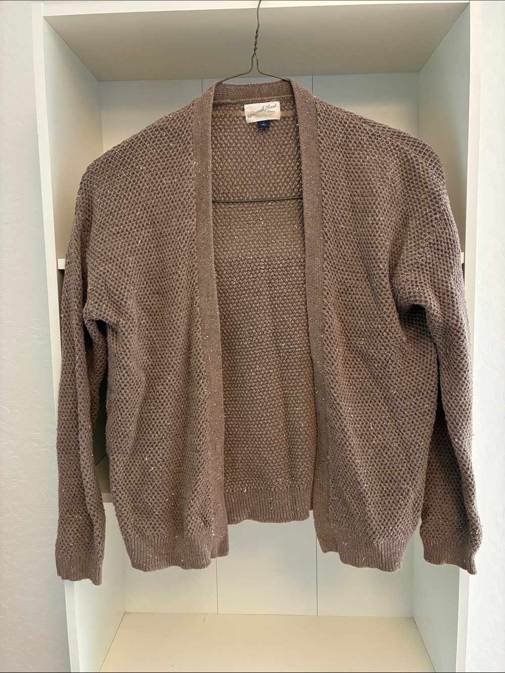 Universal Thread Brown Open-Front Knit Cardigan